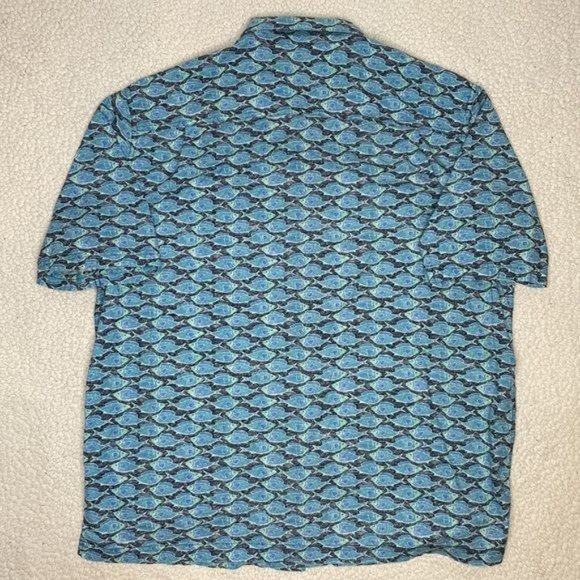 L.L. Bean Fish AOP Button Down Shirt: Size Large - Picture 2 of 9